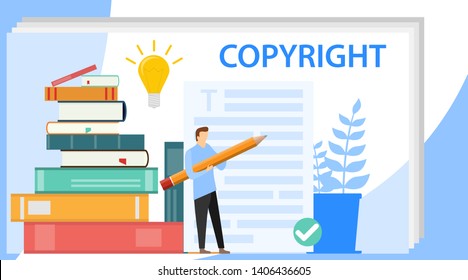 Copywriter concept. Copywriter is typing. Idea of writing texts, creativity and promotion. Making valuable content and working as a freelancer.