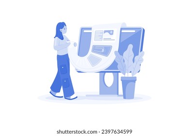 Copywriter crear una copia optimizada para SEO Concepto de ilustración en fondo blanco