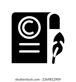 copywriter glyph icon illustration vector graphic. Simple element illustration vector graphic, suitable for app, websites, and presentations isolated on white background