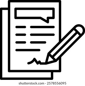 Copywriter Icon Line Vector Illustration