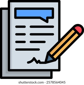 Copywriter Icon Lineal Color Vector Illustration