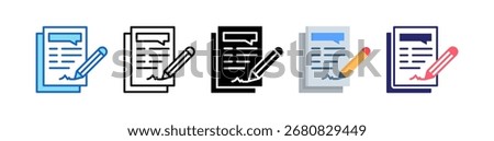 Copywriter Icon Multiple Style Set Collection.