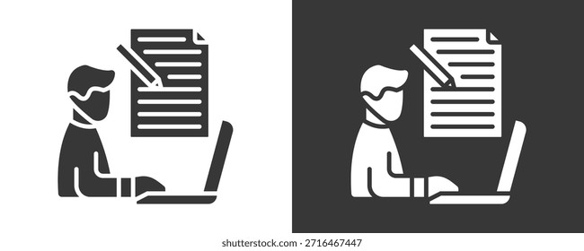 Copywriter Icon Set Colección De Vector Aislado En Blanco Y Negro