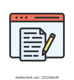 Imagen vectorial de icono de redactor de copias. También se puede utilizar para el marketing digital. Adecuado para aplicaciones móviles, aplicaciones web y medios impresos.