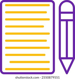 Copywriter Line Two Color Vector Icon Design