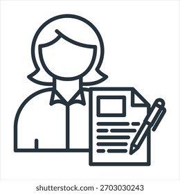 Copywriter Outline Icon Vector Illustration