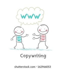 copywriter says with a customer