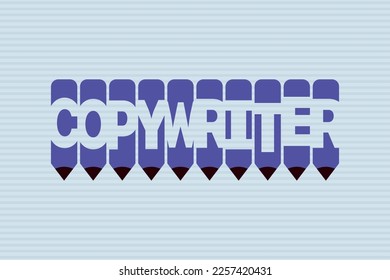 Copywriter text with Pen symbol creative ideas design, vector illustration graphic design. Copywriter typography negative space word in pencil vector illustration.