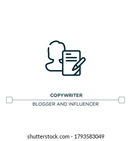 copywriter vector line icon. Simple element illustration. copywriter outline icon from blogger and influencer concept. Can be used for web and mobile
