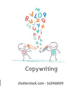 copywriters write letters pencils
