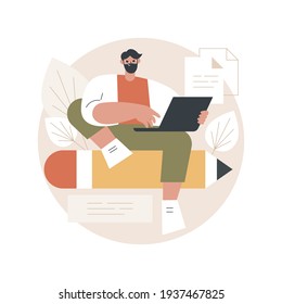 Ilustración de vector de concepto abstracto de escritura de copias.