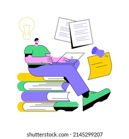 Copywriting abstract concept vector illustration. Commercial journalism, copywriting service, content generation, professional freelance writer, writing article, corporate text abstract metaphor.