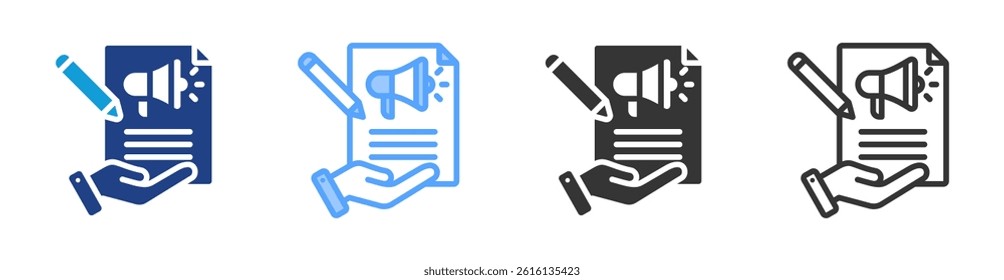 Copywriting Agency icon set multiple style collection