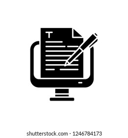 Copywriting black icon, vector sign on isolated background. Copywriting concept symbol, illustration 