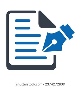 Copywriting Blue Icon Vector Illustration | Marketing And SEO Icon