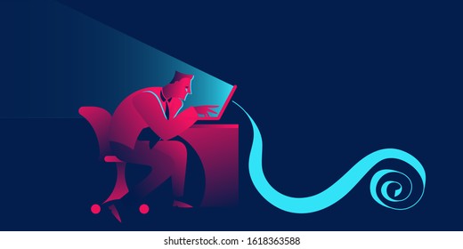 Copywriting business concept in red and blue neon gradients 