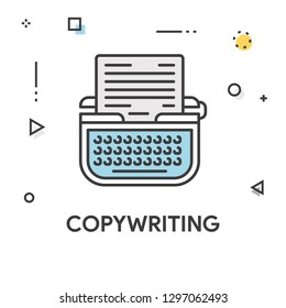 Copywriting Colored Icon Concept