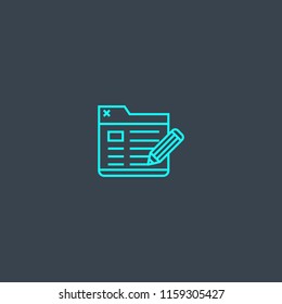 Copywriting concept blue line icon. Simple thin element on dark background. Copywriting concept outline symbol design from Digital marketing set. Can be used for web and mobile UI/UX