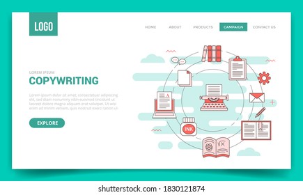 copywriting concept with circle icon for website template or landing page banner homepage