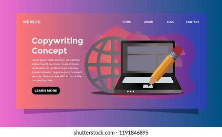 Copywriting concept. Ready to use vector illustration. Suitable for background, wallpaper, landing page, web, banner, card and other creative work.