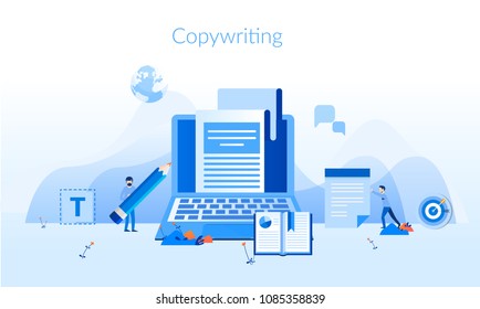 Copywriting Concept For Web Page, Banner, Presentation, Social Media, Documents, Cards, Posters. Vector Illustration