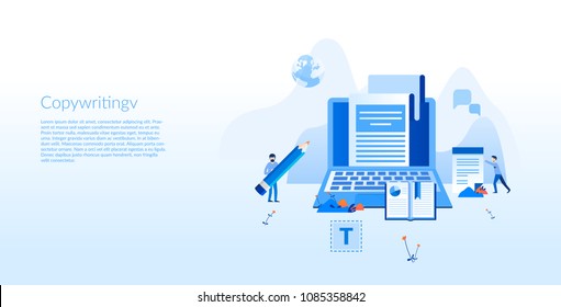 Copywriting Concept for web page, banner, presentation, social media, documents, cards, posters. Vector illustration