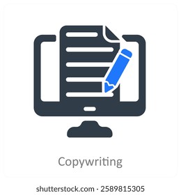 Copywriting and content icon concept