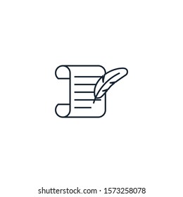 Copywriting creative icon. line simple illustration. From digital marketing icons collection. Isolated Copywriting sign on white background