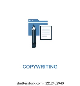 Copywriting creative icon in two colors. Premium style design from web development icons collection. Copywriting icon for web design, mobile apps and printing usage.