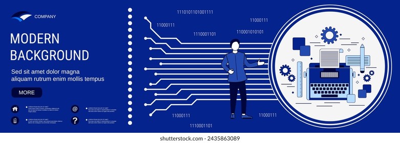Copywriting, editing, journalism, publication banner vector concept illustration