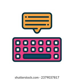 icono de color relleno de escritura de copias. icono vector para tu sitio web, móvil, presentación y diseño de logotipo.
