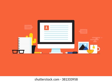 Copywriting. Flat design modern vector illustration concept.