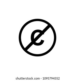 copywriting forbidden icon. Element of web icon for mobile concept and web apps. Isolated copywriting forbidden icon can be used for web and mobile. Premium icon on white background