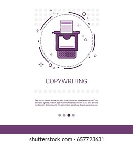 Copywriting Freelance Occupation Content Marketing Web Banner With Copy Space Vector Illustration