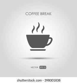 Copywriting icon "Coffe break" in linear style. Vector illustration
