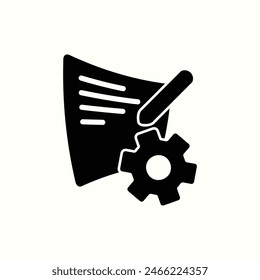 copywriting icon, isolated business icon in black style