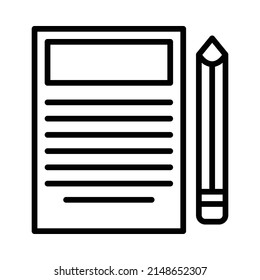 Copywriting Icon. Line Art Style Design Isolated On White Background