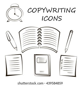Copywriting icon in linear style. Vector illustration