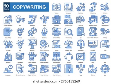  Copywriting icon pack collection set
