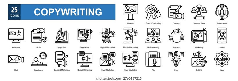  Copywriting icon pack collection set
  
