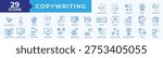 Copywriting Icon Pack Illustration Vector Blue Style
