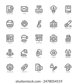 Copywriting icon pack for your website, mobile, presentation, and logo design. Copywriting icon outline design. Vector graphics illustration and editable stroke.
