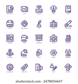 Copywriting icon pack for your website, mobile, presentation, and logo design. Copywriting icon basic line gradient design. Vector graphics illustration and editable stroke.