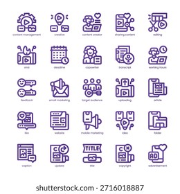 Copywriting Icon pack for your website, mobile, presentation, and logo design. Copywriting Icon line basic color design. Vector graphics illustration and editable stroke.