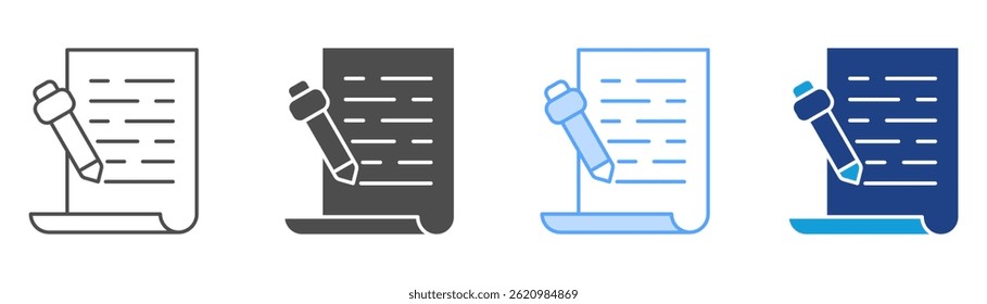 Conjunto de iconos de redacción de textos Colección de estilos múltiples