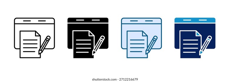 Conjunto de iconos de redacción de textos Colección de estilos múltiples