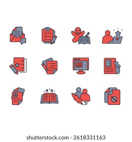 copywriting icon set.vector.Editable stroke.linear style sign for use web design,logo.Symbol illustration.