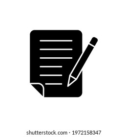 copywriting icon vector illustration. black icon style design. isolated on white background