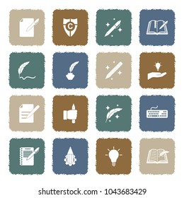 Copywriting Icons. Grunge Color Flat Design. Vector Illustration.