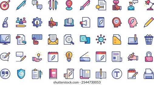 Copywriting icons High-Quality Vector Icons Collection with Editable Stroke. Ideal for Professional and Creative Projects.